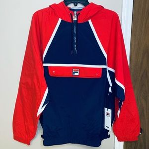 FILA USA astor red colorblock quarter zip jacket